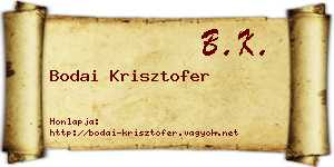 Bodai Krisztofer névjegykártya